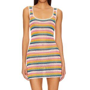 Lovers & Friends Striped Crochet Sleeveless Mini Dress